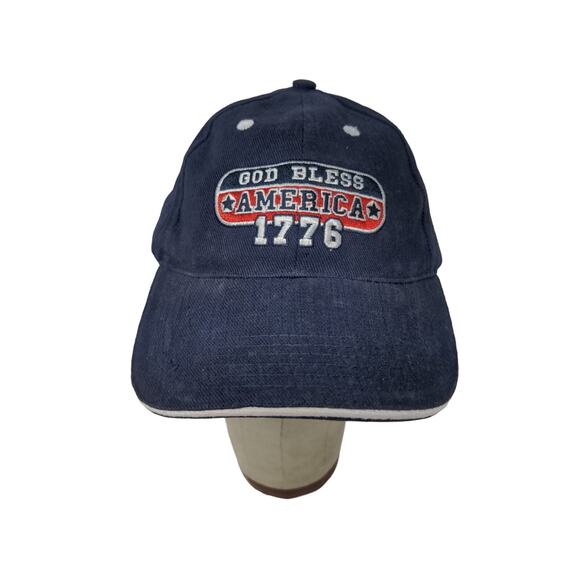 Crossroads God Bless America In God We Trust Patriotic Slideback Hat OSFA Blue - Picture 1 of 10